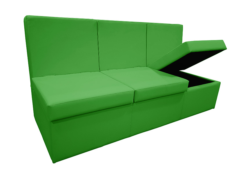 Bancada acolchada con sistema de almacenaje